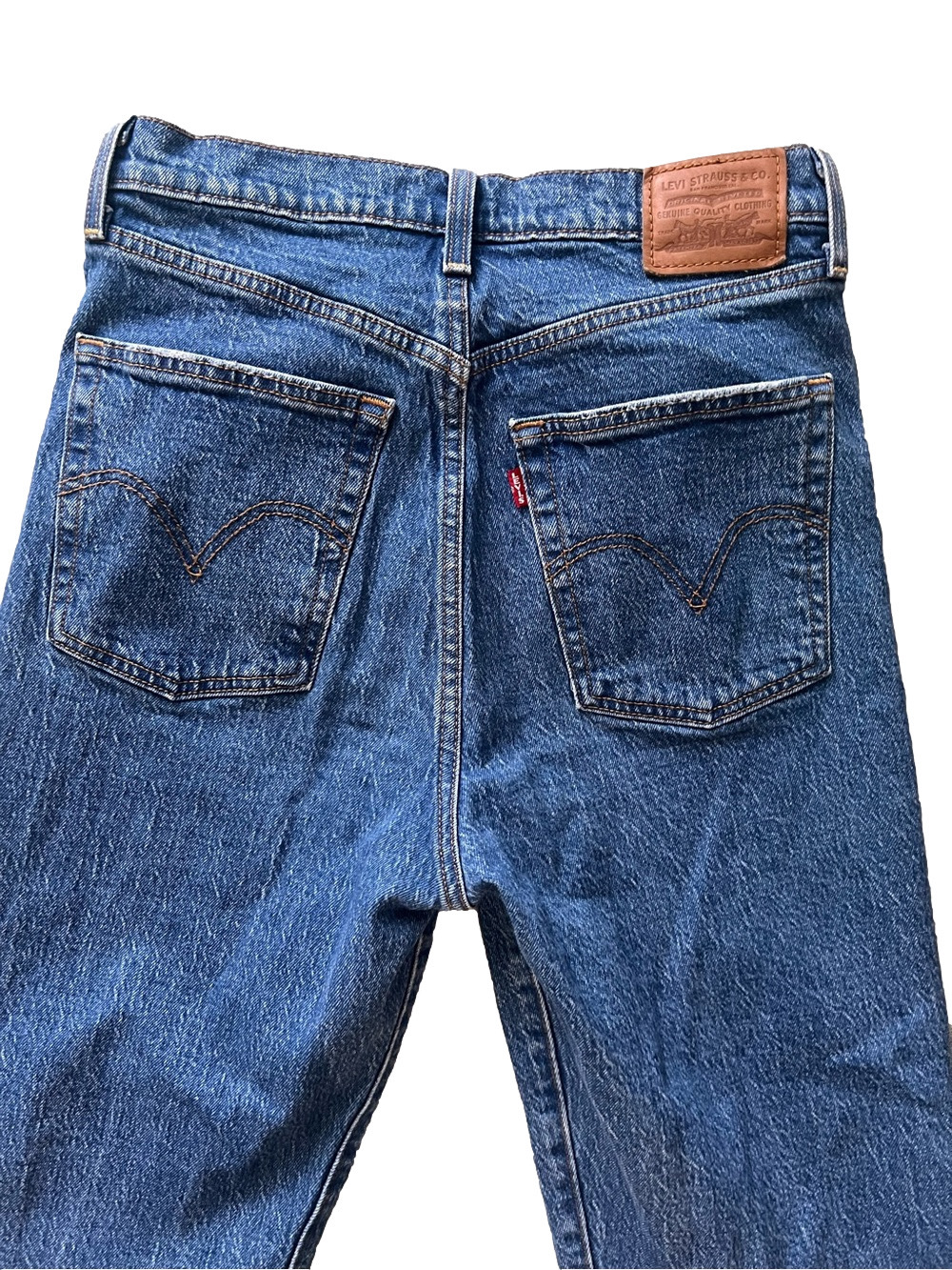 Levi’s Ribcage Straight Ankle Jeans High Rise Cropped Medium Wash - Size 27 - Picture 10 of 12
